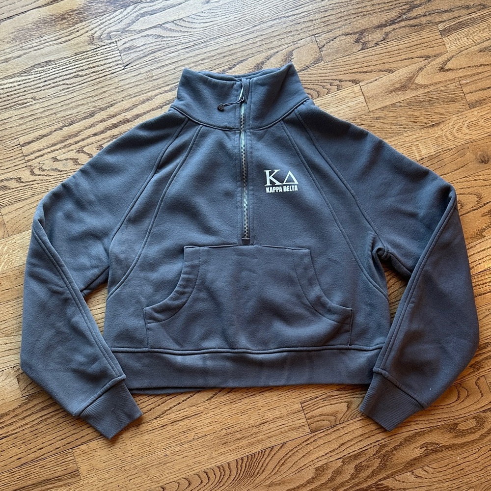 Gray Kappa Delta Quarter-Zip Scuba Sweatshirt